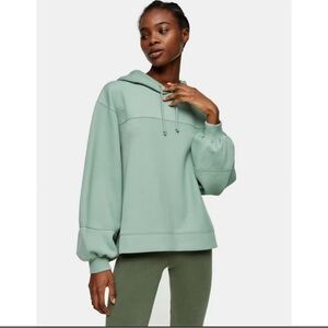 Women’s Topshop sage Light Green Panel Hoodie Size Medium